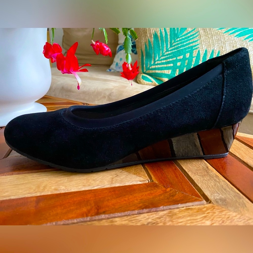 Clarks Wedge Siede Black, 8.5